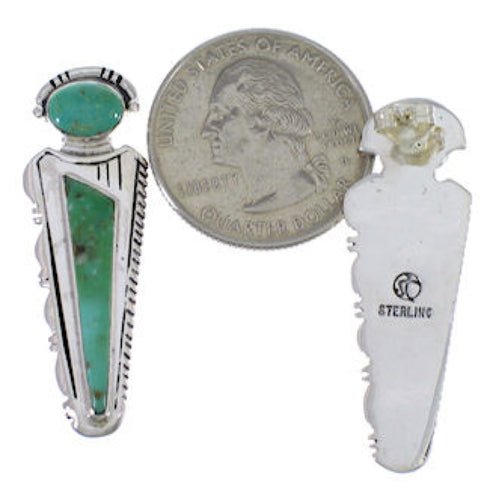 Sterling Silver And Turquoise Inlay Southwest Post Earrings EX28752